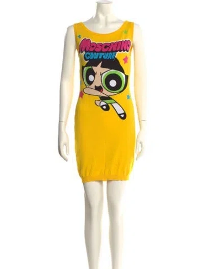 Pre-owned Moschino Printed Mini Dress In Multi