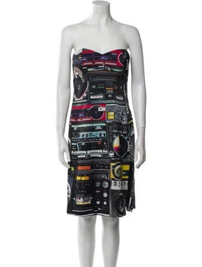 Pre-owned Moschino Printed Mini Dress In Multi