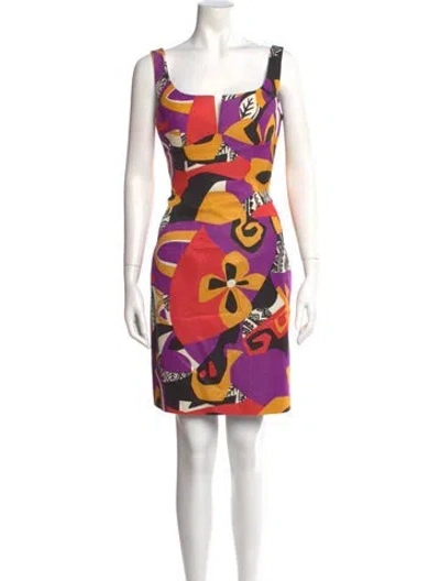 Pre-owned Moschino Printed Mini Dress In Multi