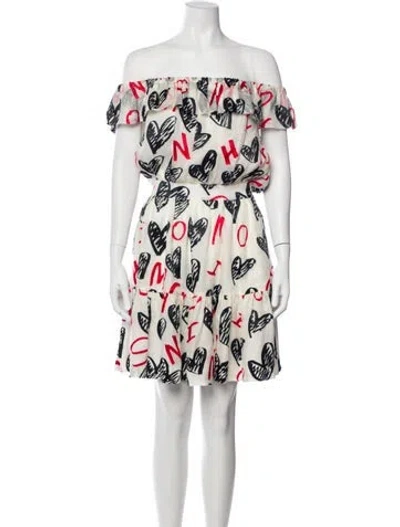 Pre-owned Moschino Printed Mini Dress In Neutral