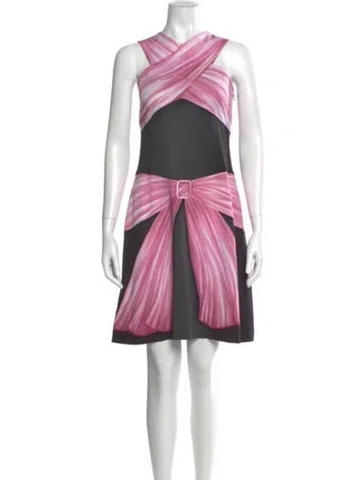 Pre-owned Moschino Printed Mini Dress W/ Tags In Pink