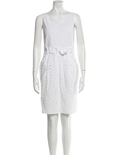 Pre-owned Moschino Printed Mini Dress In White