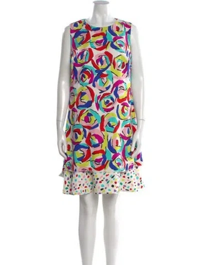 Pre-owned Moschino Printed Mini Dress In White