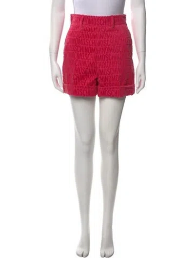 Pre-owned Moschino Printed Mini Shorts In Pink