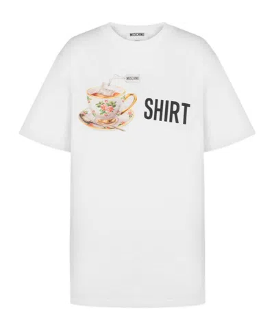 Moschino Printed Organic Cotton Jersey T-shirt In White