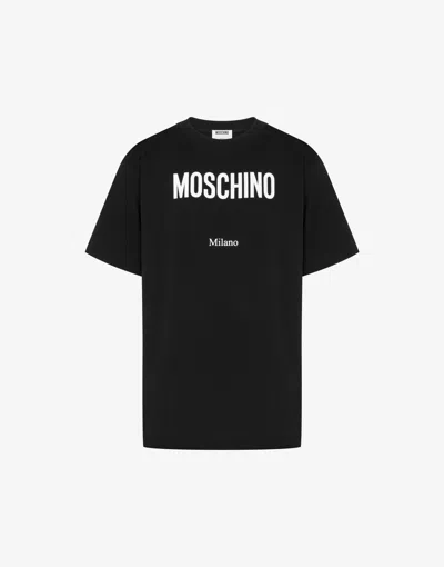 Moschino Printed Organic Cotton Jersey T-shirt In Black