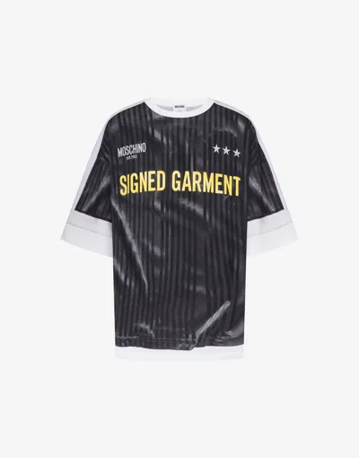 Moschino Printed Organic Cotton Jersey T-shirt In Gray