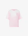 Moschino Bedrucktes T-shirt Aus Bio-baumwolljersey In Pink