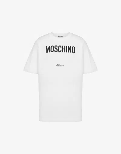 Moschino Printed Organic Cotton Jersey T-shirt In White