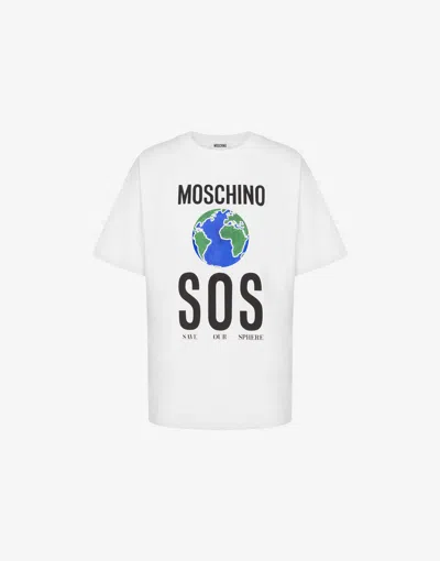 MOSCHINO PRINTED ORGANIC COTTON JERSEY T-SHIRT