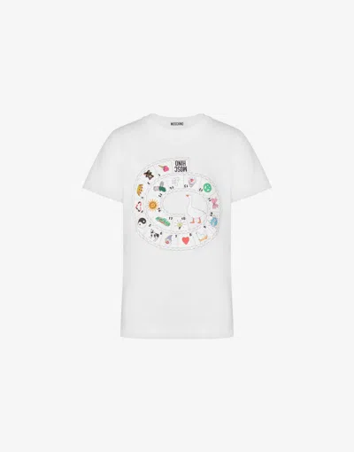 Moschino Printed Organic Cotton Jersey T-shirt In White