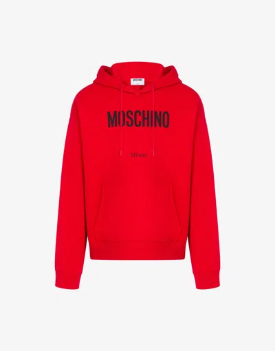Moschino Printed Organic Cotton Sweatshirt In Red