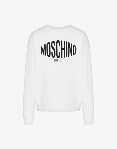 Moschino Printed Organic Cotton Sweatshirt In White