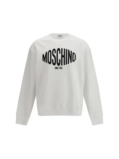 Moschino Printed Organic Cotton Sweatshirt In White