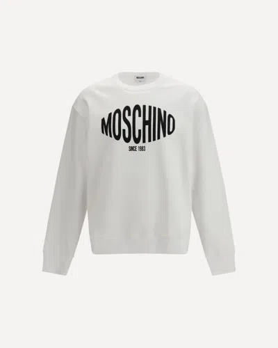 Moschino Logo-print Organic Cotton Sweatshirt In White