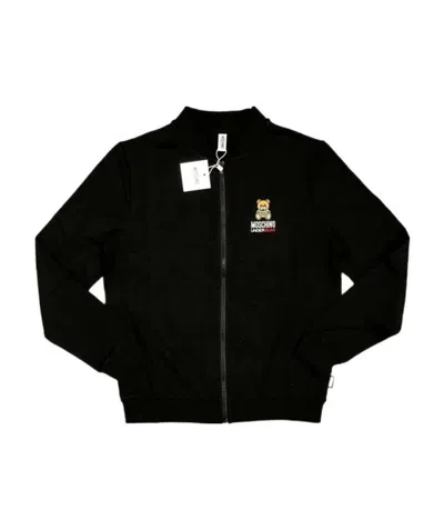 Moschino Printed Pattern Casual Jacket In Black