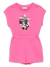 Moschino Printed Playsuit In Pink