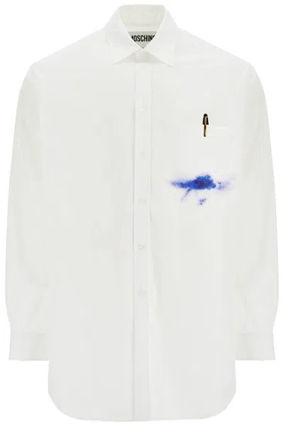 MOSCHINO PRINTED POCKET SHIRT WITH BUTTON