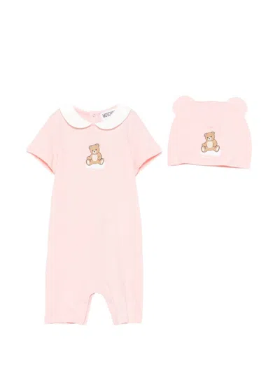 Moschino Babies' Printed Romper Set (2 Pieces) In Pink