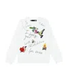 Moschino Printed Round Collar Long-sleeved Sweater In White