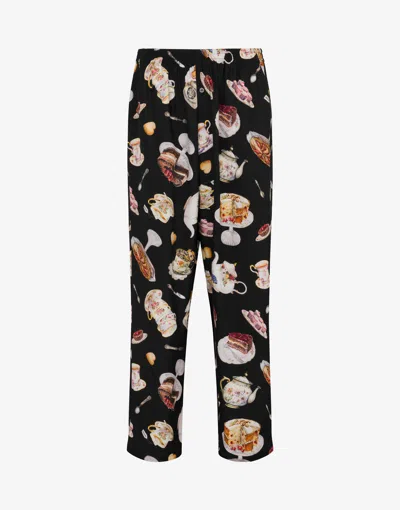 MOSCHINO PRINTED SATIN PANTS