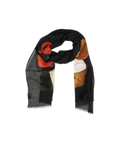 Moschino Printed Scarf In Black