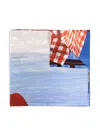 Moschino Graphic Print Silk Scarf In Blau