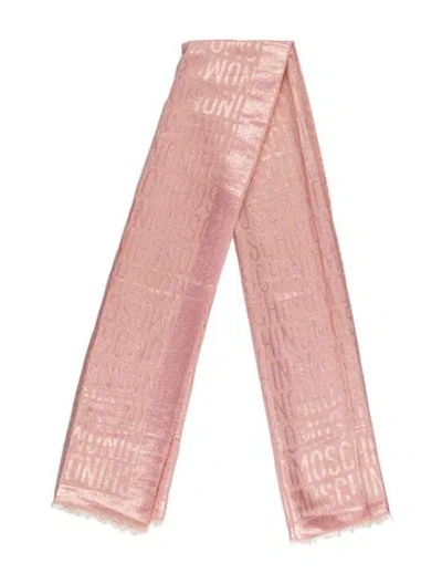 Pre-owned Moschino Printed Scarf In Pink