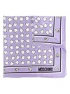 Moschino Heart-printed Silk Scarf In Purple