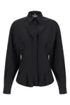 Moschino Dotted Shirt With Collar And Long Sleeves In Black