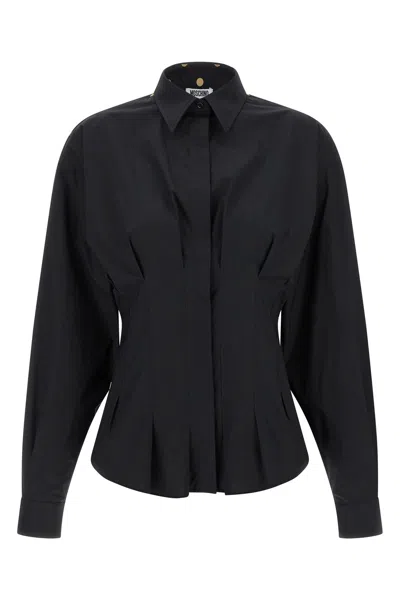 Moschino Dotted Shirt With Collar And Long Sleeves In Black