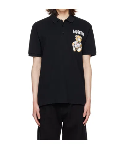 MOSCHINO PRINTED SHORT-SLEEVED POLO SHIRT