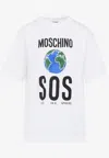 Moschino Graphic Print Crew Neck Short Sleeves Top In White