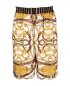 Moschino "teddy" Graphic Print Bermuda Shorts With Side Pockets In Nude