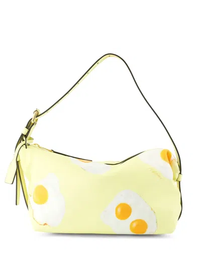 Moschino Printed Shoulder Bag In Yellow