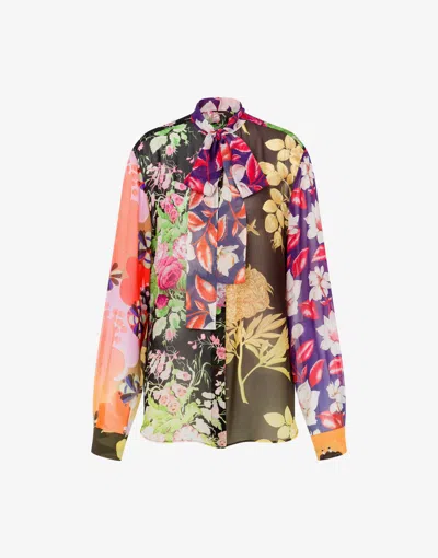 MOSCHINO PRINTED SILK GEORGETTE SHIRT