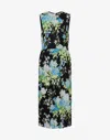 Moschino Floral-print Sleeveless Midi Dress In Black