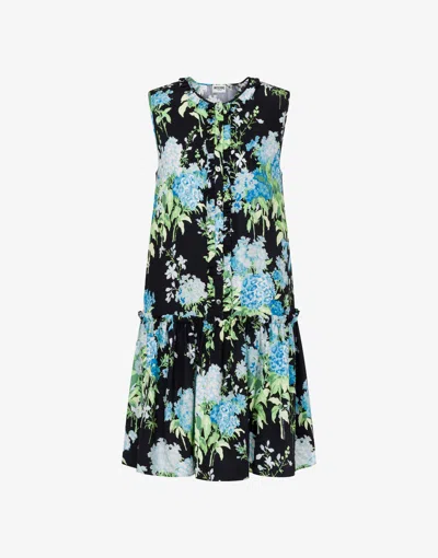 Moschino Printed Silk Satin Dress In Multi