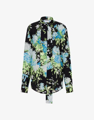 MOSCHINO PRINTED SILK SATIN SHIRT