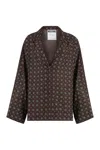 Moschino Couture Printed Silk Shirt In Brown