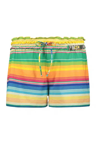 Moschino Printed Silk Shorts In Multi