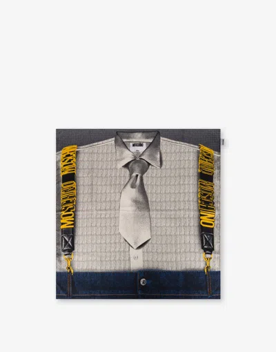 MOSCHINO PRINTED SILK TWILL SCARF