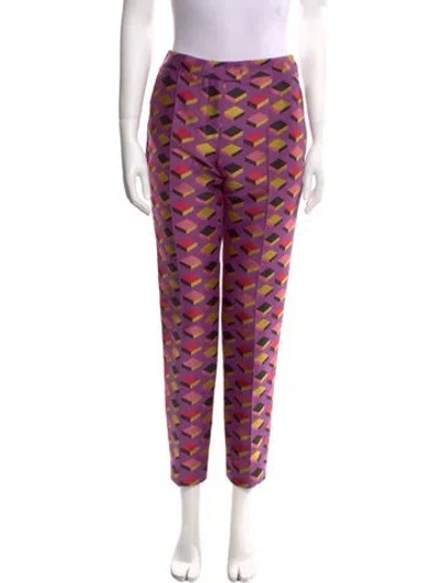 Pre-owned Moschino Printed Skinny Leg Pants In Purple