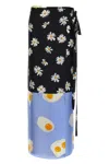 Moschino 'silk Skirt Patchwork' Wrap Design Floral Egg