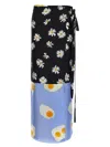 Moschino Long Wrap Skirt With Floral And Egg Print