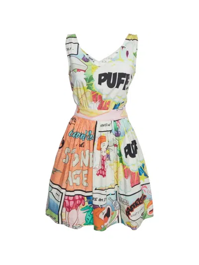 Pre-owned Moschino Printed Sleeveless Dress In White
