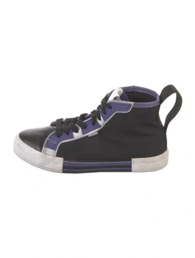 Pre-owned Moschino Printed Sneakers In Black