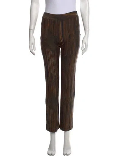 Pre-owned Moschino Printed Straight Leg Pants In Brown