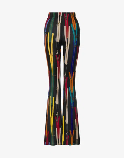 Moschino Printed Stretch Jersey Pants In Multi