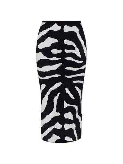 Moschino Embroidered Animal Print Viscose Blend Mini Skirt In Black